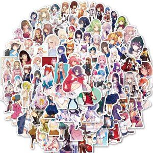 Stickers Vinyl Waterproof for Teens Adults,Kawaii Anime GirlCute Sexy Hot Girl